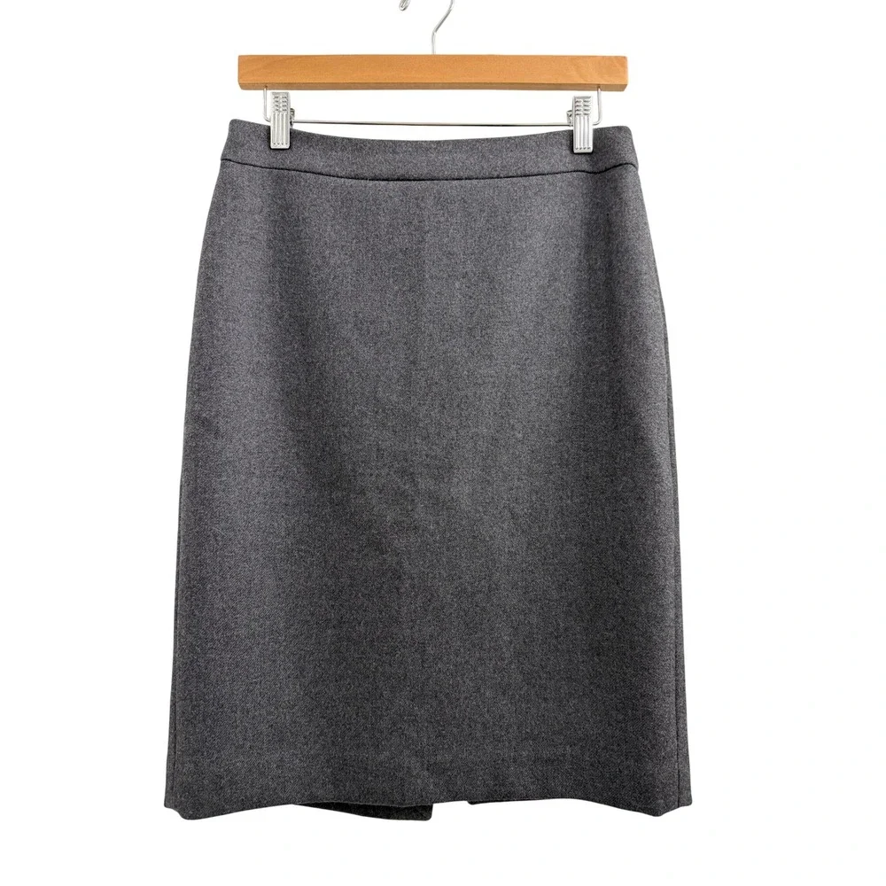 J.Crew‎ Gray 100% Wool Pencil Skirt Lined Career Professional 28360 Womens 6